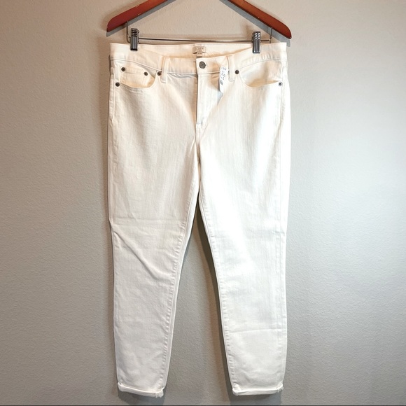 NWT J Crew White Stretch Straight Skinny Jean - Picture 1 of 5